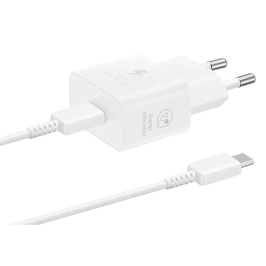 [EP-TA800EBE] SAMSUNG USB-C TRAVEL CHARGER 25W WHITE + TYPE-C CABLE