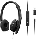LENOVO - Micro-casque - sur-oreille - filaire - USB-C - noir - certifié Zoom