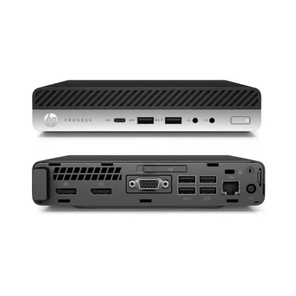 HP EliteDesk 600 G4 Mini / Intel Core i5-8600T 6C/6T / RAM 8 Go DDR4 / SSD 256 Go M.2 NVMe / Windows 10 Pro COA / Clavier Qwerty / EMBALLAGE HP ORIGINAL / Reconditionné Fabricant - Garantie Fabricant
