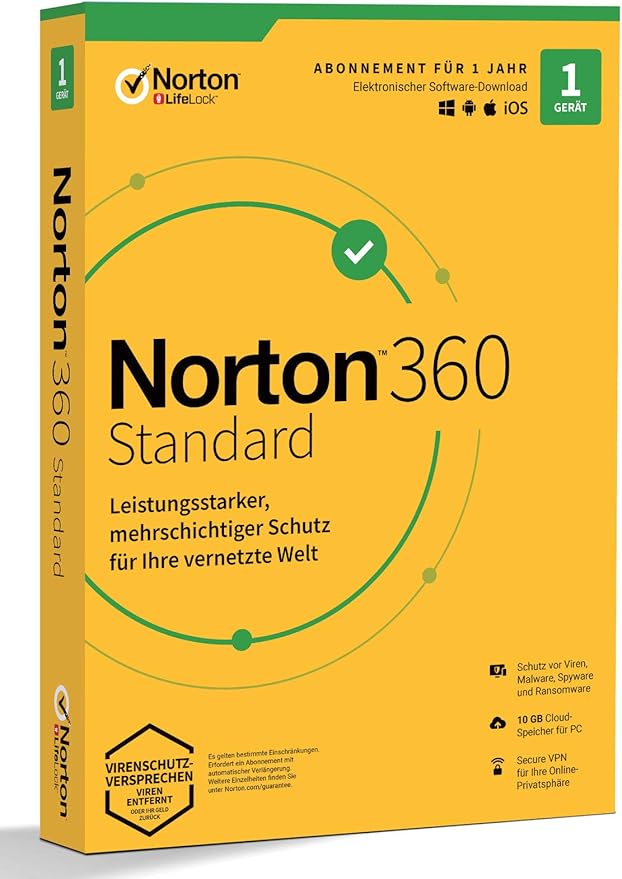 NORTON 360 STANDARD ND 10GB SE 1 USER 1 DEVICE 12MO KOD ESD NO SUBSCRIPTION
