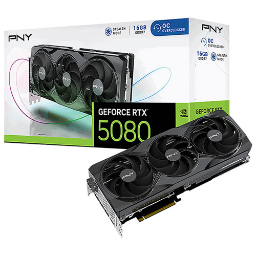 [VCG508016TFXPB1-O] PNY RTX 5080 16GB OVERCLOCKED TRIPLE FAN 3xDP/HDMI