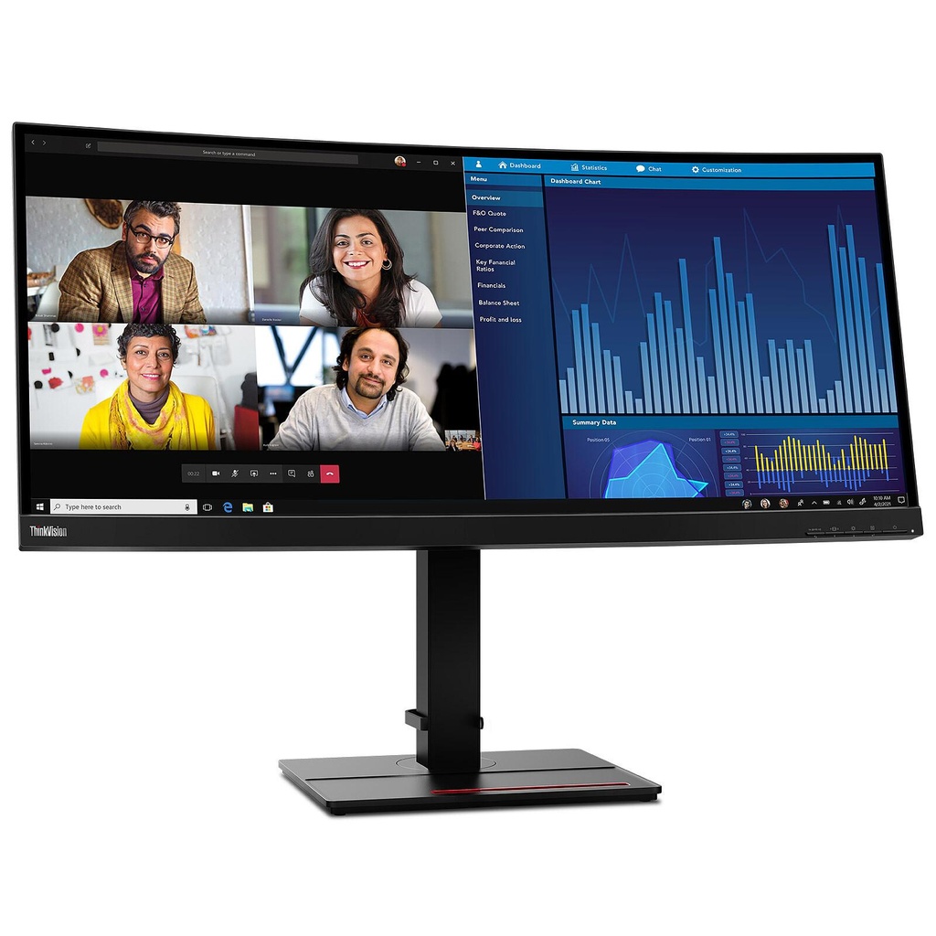 [63F2RAT3EU] Lenovo ThinkVision P34w-20 Incurvé  / 34.14" WQHD 3440x1440 IPS WLED / 60Hz 4ms / DisplayPort, HDMI, USB-C / HUB-USB, RJ45, Haut-Parleurs / Support VESA + Tiny Série M / Garantie 3 Ans Constructeur