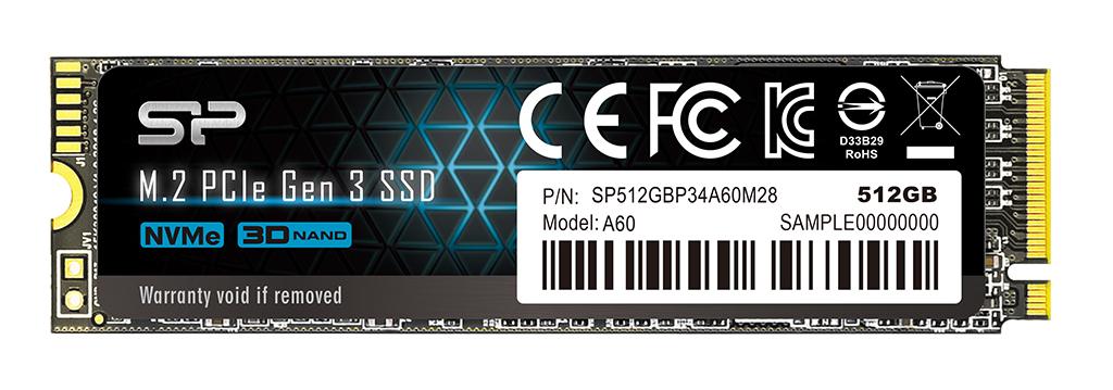 SILICON POWER P34A60 - 512 GB M.2 2280 NVMe PCIe 3x4  SSD