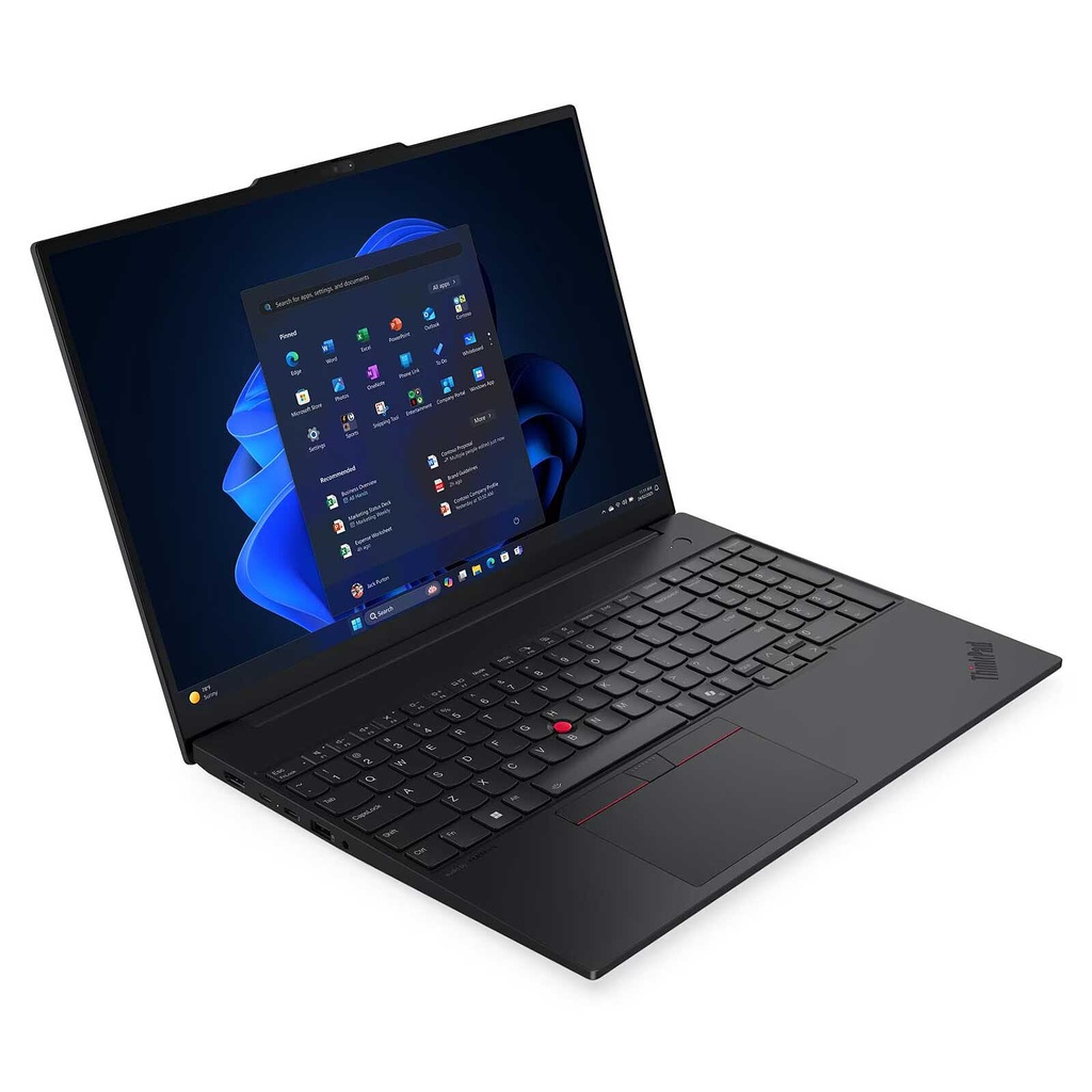 Lenovo ThinkPad E16 Gen 3 / Intel Core Ultra 5 225U 12C(2P+8E+2LPE)/14T / RAM 16 DDR5-5600 / SSD 512 Go M.2 NVMe / Écran 16" IPS WUXGA 1920x1200 / Clavier rétroéclairé, Lecteur d'empreinte digitale / Windows 11 Pro / Garantie 1 An Premier Support Lenovo