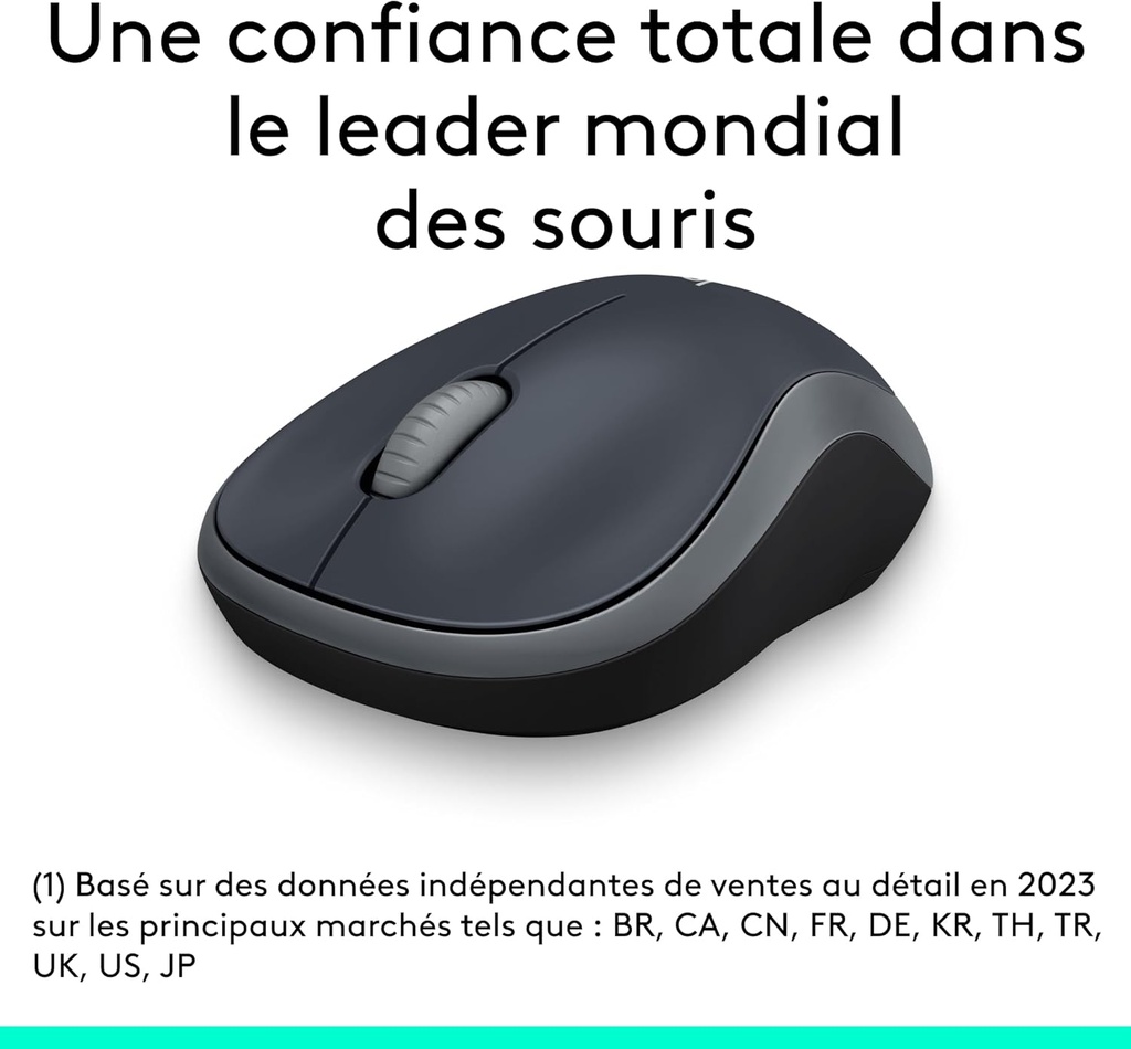 [910-002238] WIRELESS MOUSE M185 SWIFT GREY USB CORDLESS
