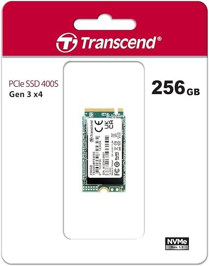 [TS256GMTE400S] Transcend MTE400S / SSD 256 Go 3D NAND / M.2 2242 PCIe 3.0 x4 / Lecture 2000 Mo/s - Écriture 1000 Mo/s / Garantie 5 Ans Constructeur